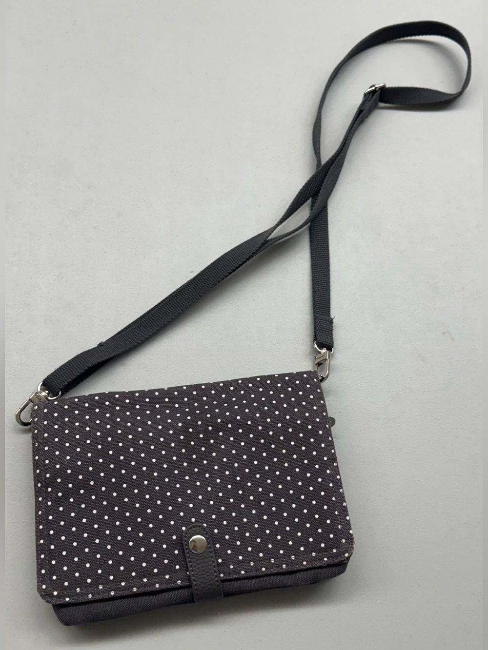 thirty-one Gray Polka Dot Crossbody purse Bag